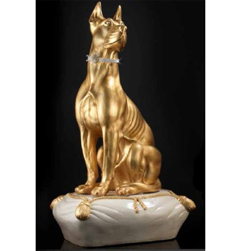 Алан с ошейником Swarovski и подушечкой Swarovski Leaf